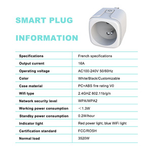 Prise intelligente FY31 <span class=keywords><strong>Tasmota</strong></span> avec Wi-Fi et commande vocale, prend en charge la personnalisation du micrologiciel ESP32-C3, sans surveillance de la consommation électrique, États-Unis - Product Image 6