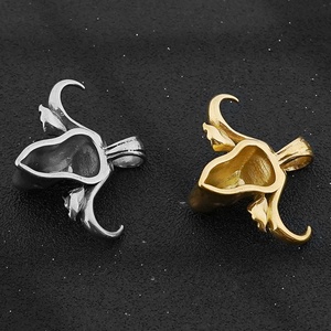 Pendentif Tête de Taureau Creuse Polie Haute Brillance pour Homme en Acier Inoxydable, Style Punk, Personnalisable, Collier Tête de Taureau - Product Image 4