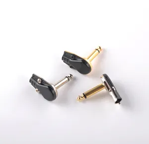 Stereo Plug Audio Jack Gold Plated Right Angle 6.35mm Mono/stereo Trs Plug For Instrument Cable