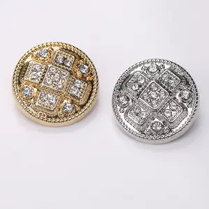 Luxury fancy metal rhinestone button decoration,gold rhinestone sew on buttons,shank fancy buttons for women clothing