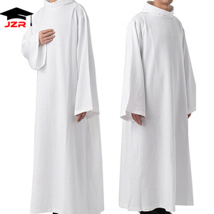 100% Polyester kumaş Robe suudi arap kostümleri beyaz arap uzun elbise müslüman kumaş erkekler için giyim - Product Image 3