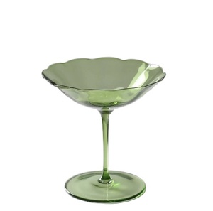 <span class=keywords><strong>Verre</strong></span> à cocktail sur <span class=keywords><strong>pied</strong></span> haut en <span class=keywords><strong>verre</strong></span> <span class=keywords><strong>vert</strong></span> floral vintage personnalisé en gros - Product Image 5
