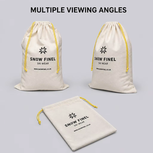 Sac à vêtements en coton et lin avec logo brodé personnalisé, fermeture éclair, pour la protection des vêtements, rangement dans le placard - Product Image 1