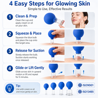 Ensemble de ventouses faciales en verre Jinke, 4 tailles, ventouses à vide Gua Sha, lifting du visage, soin de la peau, thérapie chinoise, massage réutilisable, vente en gros