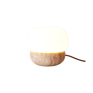 Lámpara de mesa de travertino amarillo con forma de hongo, E27 LED, control táctil, luz de noche para dormitorio, cuida la vista. - Product Image 5