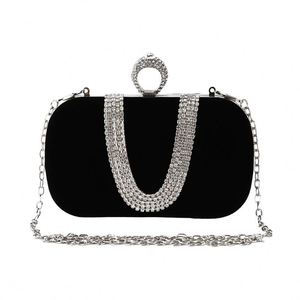 Sacs de soirée de luxe en gros pour femmes, pochettes à strass, sacs à main à bandoulière avec chaîne - Product Image 6