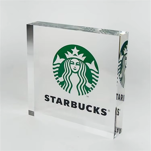Tùy chỉnh rõ ràng dày <span class=keywords><strong>plexiglass</strong></span> Acrylic Quà Tặng thăng hoa vuông Logo nghệ thuật khối chặn giấy gạch mảng bám thủ công khối Acrylic - Product Image 6