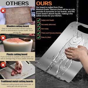 食器洗い機安全ステンレスノンスティックチョッピングタイマ小型ピュア100% 医療グレード2チタンキッチン用カッティングボード - Product Image 4