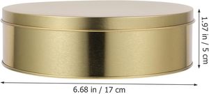 Gold Round Cake Tins 5inches Food Grade Tinplate <b>Box</b> for Cookies Candy Chocolate Bread Sugar <b>Gift</b> Packaging 135*50mm <b>Empty</b> <b>Box</b> - Product Image 2