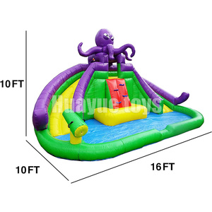 Summer Fun <span class=keywords><strong>4</strong></span>,8*3*3M Tobogán acuático inflable de <span class=keywords><strong>pulpo</strong></span> con <span class=keywords><strong>piscina</strong></span> y toboganes dobles para niños y niños pequeños Parque acuático - Product Image 2