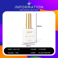 JTING Nouvelle Tendance 12 Couleurs Gelée Translucide Néon pour Nail Art UV/LED – Fournisseur d'Ongles OEM Personnalisable avec Étiquette Privée Gratuite