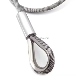 Cuerda colgante de herramienta de bobina de seguridad, <span class=keywords><strong>cable</strong></span> de seguridad recubierto de <span class=keywords><strong>acero</strong></span> <span class=keywords><strong>trenzado</strong></span>, bloqueo de equipaje, montaje de cuerda de alambre de revestimiento de plástico, doble bucle - Product Image 3