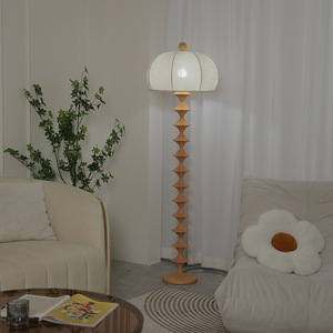 Lampe sur pied en bois style Wabi Sabi, source de lumière LED, commande par interrupteur, pour salon, chambre, bureau, décoration intérieure - Product Image 3