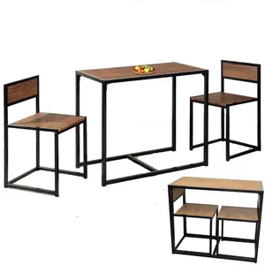 紧凑型餐桌套装，用于2个厨房节省空间的餐桌，带两把椅子家用家具