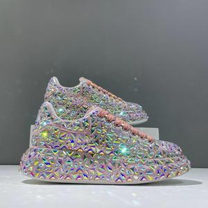 Newest Classic Sparkling Diamond Casual Shoes Trend High Top Thick Sole Rhinestone Shoes Women Elevated Old <strong>Daddy</strong> Shoes - Product Image 2