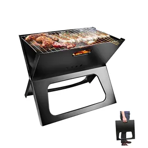 Mini Portable Camping Foldable X Shape Easily Assembled Folding Barbeque Grill Outdoor Collapsible Charcoal Barbecue Bbq Grill