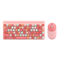 Keyboard dan Mouse game, ukuran penuh, Multi warna, Mouse Kombo ergonomis 2.4G, nirkabel, kantor, 87 tombol, dan optik