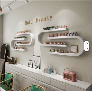 Nail Salon Display Rack Wall Mounted Iron Golden Pink Black White Nail Polish Display Rack Display - Product Image 3