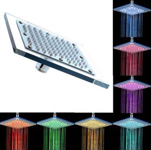 Cabezal de ducha cuadrado de acero inoxidable 304, luz LED cambiante, 3 colores, 7 colores, ahorro de agua - Product Image 2