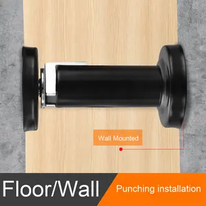 Butée de <span class=keywords><strong>porte</strong></span> en acier inoxydable noir haut de gamme bloc de <span class=keywords><strong>porte</strong></span> anti-collision épaissi avec support de <span class=keywords><strong>porte</strong></span> à aspiration murale magnétique puissant - Product Image 4