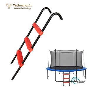 Escalera para Trampolín con Peldaños Rojos para Acceso al Redecillo de Seguridad del Trampolín Redondo, Equipo de Escalada Portátil - Product Image 4