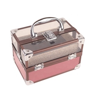 מיני מתנת איפור תיבת עבור נשים קוסמטי ברור איפור מארגן תכשיטי תיבת נסיעות יהירות מקרה קוסמטי תיק שקוף - Product Image 1