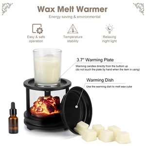 Fondeur de cire parfumé en forme de lampe en métal noir créatif unique avec <span class=keywords><strong>volcan</strong></span> en résine à l'intérieur - Product Image 5