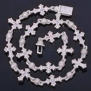 Cadena Cubana de Moissanita VVS1, Alternativa al Diamante, Certificada por GRA, Oro 18K, Plata 925, Edición de Lujo, con Incrustaciones de Diamantes, Retención de Brillo - Product Image 1