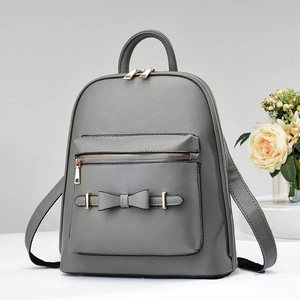 Pink Women's <b>Backpack</b> Softback Square Shape With Bow Detail Zipper Closure <b>Lightweight</b> Medium Capacity All Seasons Daily Use - Product Image 6
