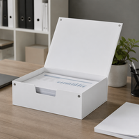 Boîte de rangement de documents A4 blanche à fermeture magnétique, en carton rigide, avec logo personnalisé, pour l'organisation du bureau, cadeau d'entreprise, vente en gros
