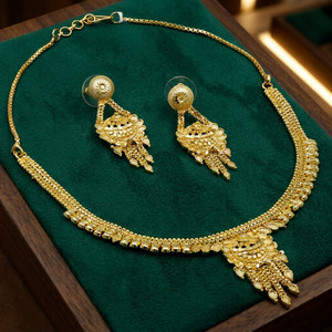 Wholesale Forming 14K 18K 24K Micro Gold Plated Jewelry, Fashion Jewelry,Brass Micro Gold Traditional <b>Floral</b> Design Jewelry Set. - Product Image 1