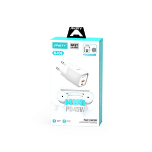 Ansty Q-038 Cargador USB-C Rápido de 45W Blanco - Product Image 2