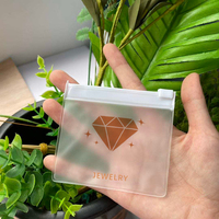 Sac en plastique personnalisé avec logo sac de poche transparent givré à fermeture éclair petits sacs d'emballage pour bijoux pochette à bijoux en PVC