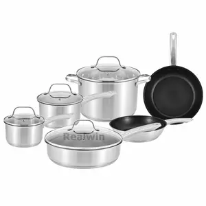 Home saucepan kitchenware cookware kitchen pots and pans cook wear cooking pots stainless steel cookware set