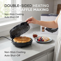 Máquina para Hacer Waffles Multifuncional Portátil con Luz LED y Revestimiento Antiadherente para Restaurante, Hogar y Comercial