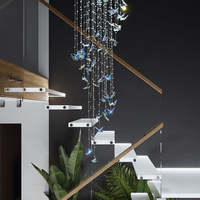 Lustre en cristal linéaire d'escalier Plafonnier