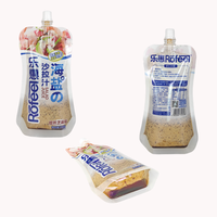 Sac à presser de pâte à sauce au curry miso dans un emballage en plastique personnalisé pochette de recharge debout pour sauce wasabi sauce à salade jus de fruit avec bec verseur