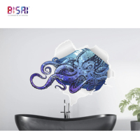 Stiker Dekorasi 3D, Stiker Dinding 3d Dekorasi Lantai Jendela Kamar Dapat Dilepas Vinil Kualitas Tinggi