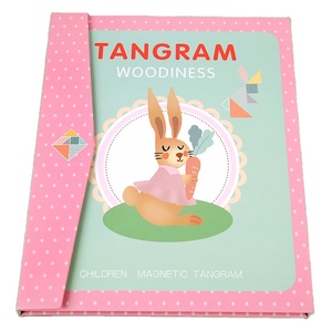 HOYE CRAFT sussidi didattici educativi Puzzle colorato intellettuale Puzzle magnetico rosa in legno - Product Image 1