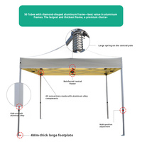 Tente de réception hexagonale pliable avec structure en alliage d'aluminium, couverture Oxford imperméable et anti-UV avec sac de transport