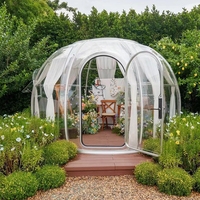 Tente bulle transparente, hôtel bulle, maison bulle en polycarbonate, dôme de glamping avec éclairage LED