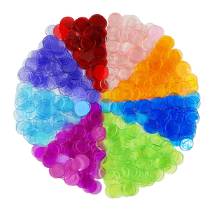 Jeton en plastique transparent 500 à puce de comptage Marqueurs de <span class=keywords><strong>bingo</strong></span> clairs à 8 couleurs pour enfants Mathématiques pour joueurs de <span class=keywords><strong>bingo</strong></span> - Product Image 1