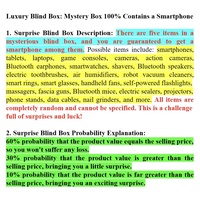 Boîte Mystère de Produits Mixtes Garantie : Smartphone, Montre Connectée, Écouteurs, Téléphone 5G, Tablette, Bague Intelligente, Rasoir, Ventilateur, Gadgets 3C