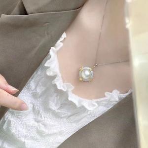 Pendentif en argent S925 avec perle naturelle de 12-13 mm, style palais, coffret cadeau d'anniversaire avec boîte cadeau incluse, vente en gros Zhuji - Product Image 4