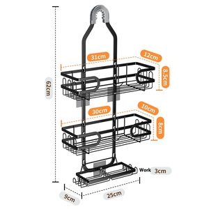 Estante de almacenamiento de artículos de <span class=keywords><strong>baño</strong></span>, colgador de cabezal de ducha de Metal para colgar en la pared del inodoro con almacenamiento de Gel de ducha para organización de artículos de tocador - Product Image 6