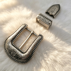 Nuevo Juego de Hebillas de Moda de 32 mm con Tornillo, Estilo Vintage Western, Juego de 3 Hebillas para Cinturón de Cuero - Product Image 3