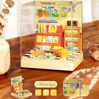 Decoración del Hogar, Casa en Miniatura para Manualidades, Rompecabezas 3D, Cabaña de Plástico, Cafetería, Tienda de Conveniencia, Bloques de Construcción de Modelos, 62 Piezas
