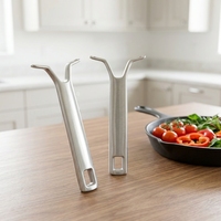 Poignée de cuisson en acier inoxydable Guanrun L1 moulée sous pression, surface polie miroir, détachable et remplaçable, compatible four pour casseroles de cuisine