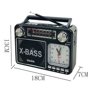 Custom Retro Portable Radio Multi Band AM FM SW Receiver X BASS USB <b>MP3</b> Player With Flashlight Quartz Clock - Product Image 4