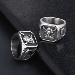 Viking <b>Ring</b> <b>Titanium</b> Steel Men's Skeleton Design Antique Finish SA999 Gift Jewelry - Product Image 4